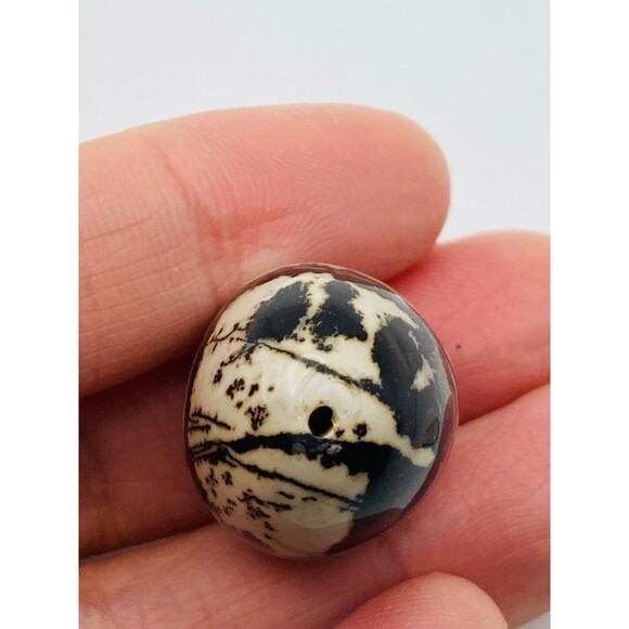 Egg shaped nature jasper bead - Picture 6 of 7